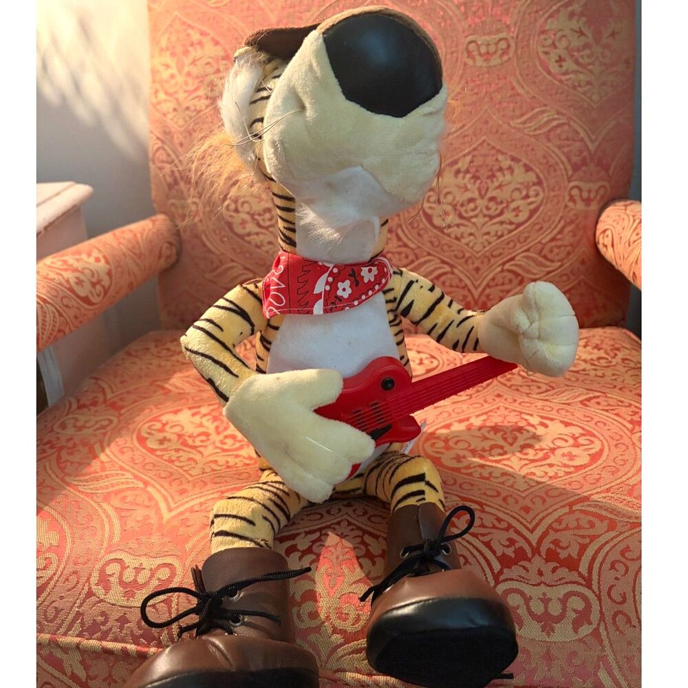 Cowboy Tiger Musical Plush Red Guitar Hat Bandana Large Stuffed Animal Toy